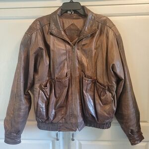 Vintage Chia Brown Leather Jacket